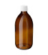 Glasflasche 500 ml braun PP28 | Weißer Deckel 183 mm