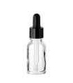 Glasflasche 15 ml klar mit schwarzer Pipette [4]