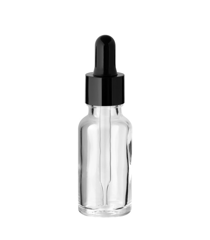Glasflasche 20 ml farblos mit Pipette – Leere Pipettenflasche