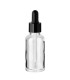 Glasflasche 30 ml farblos mit Pipette – transparente Pipettenflasche