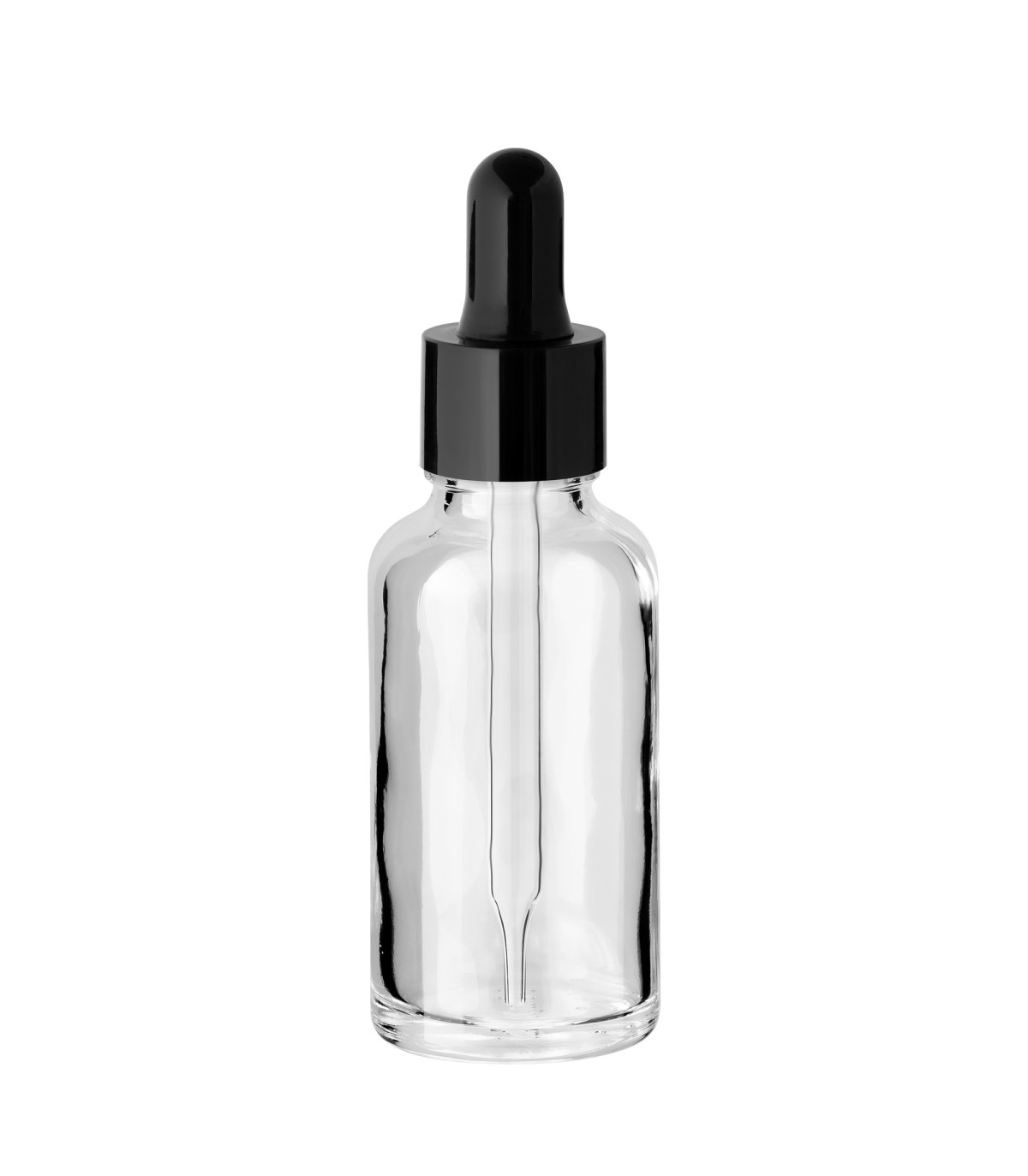 Glasflasche 30 ml farblos mit Pipette – transparente Pipettenflasche