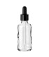 Glasflasche 50 ml farblos mit Pipette – Pipettenflasche, Tropfflasche