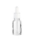 Glasflasche 15 ml farblos mit weißer Pipette – Tropfer, Kosmetik