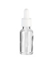 Glasflasche 20 ml klar mit weißer Pipette [3]