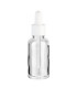 Glasflasche 30 ml farblos mit weißer Pipette – Pipettenflasche