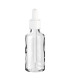 Glasflasche 50 ml farblos mit weißer Pipette – Pipettenflasche