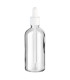 Glasflasche 100 ml transparent mit weißer Pipette – Pipettenflasche