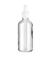 Glasflasche 100 ml klar mit weißer Pipette [3]