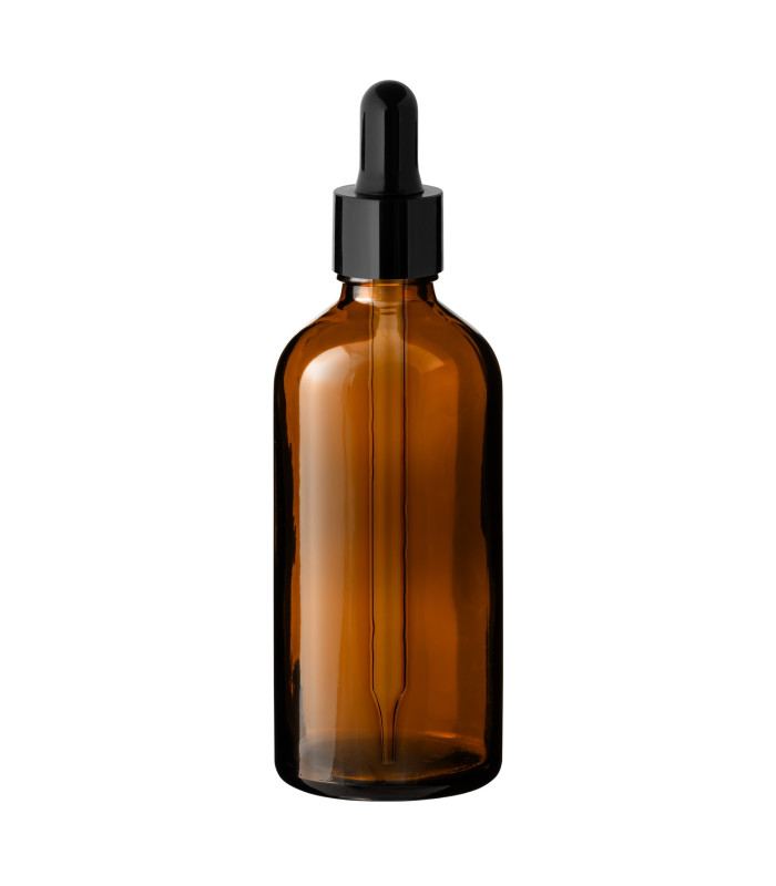 Glasflasche braun 100 ml mit Pipette – Braunglas Pipettenflasche