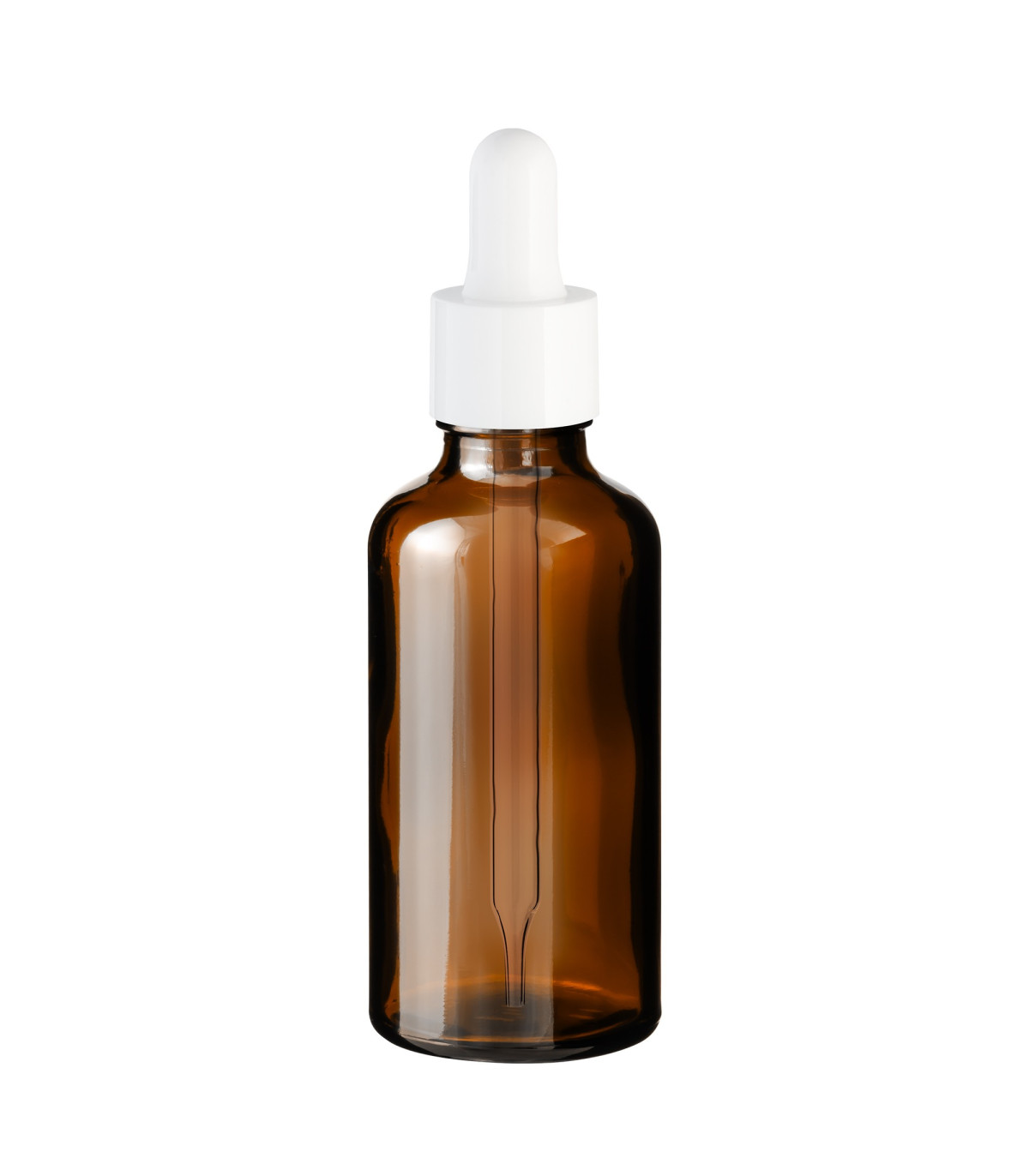 Braune Glasflasche 50 ml mit weißer Pipette – UV-Schutz & Präzision