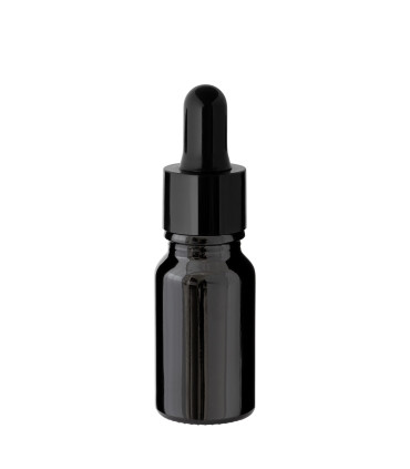 Glasflasche schwarz 10 ml mit schwarzer Pipette – leere Tropfflasche