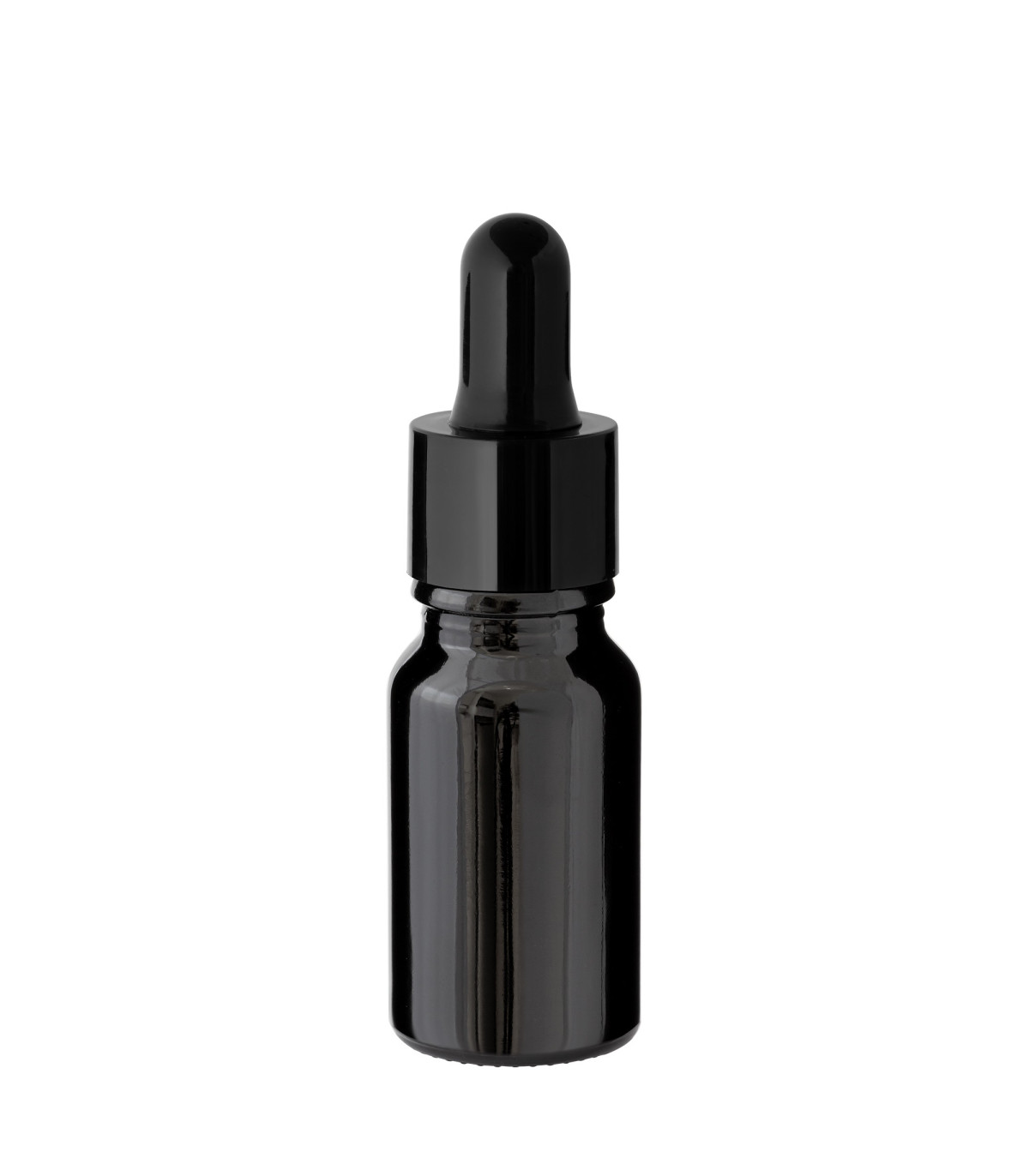 Glasflasche schwarz 10 ml mit schwarzer Pipette – leere Tropfflasche