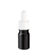 Glasflasche schwarz 5 ml mit weißer Pipette - Leere Tropfflasche