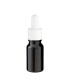 Glasflasche 10 ml schwarz mit weißer Pipette | Leere Tropfflasche