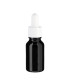 Glasflasche 15 ml schwarz mit weißer Pipette – Leere Pipettenflasche