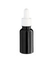 Glasflasche 20 ml schwarz mit weißer Pipette [3]