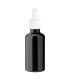 Glasflasche 50 ml schwarz mit weißer Pipette - Leere Tropfflasche