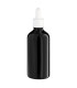 Schwarze Glasflasche 100 ml mit weißer Pipette | Leere Tropfflasche