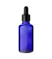 Glasflasche 50 ml blau mit schwarzer Pipette [4]
