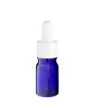 Glasflasche 5 ml blau mit weißer Pipette [3]