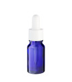 Glasflasche 10 ml blau mit weißer Pipette [3]