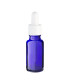 Glasflasche blau 20 ml mit weißer Pipette 18 mm – leere Tropfflasche