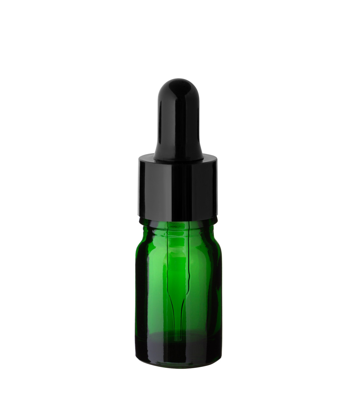 Glasflasche grün 5 ml mit schwarzer Pipette - leere Tropfflasche