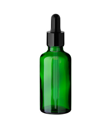 Grüne Glasflasche 50 ml mit Pipette – leere Tropfflasche für Kosmetik