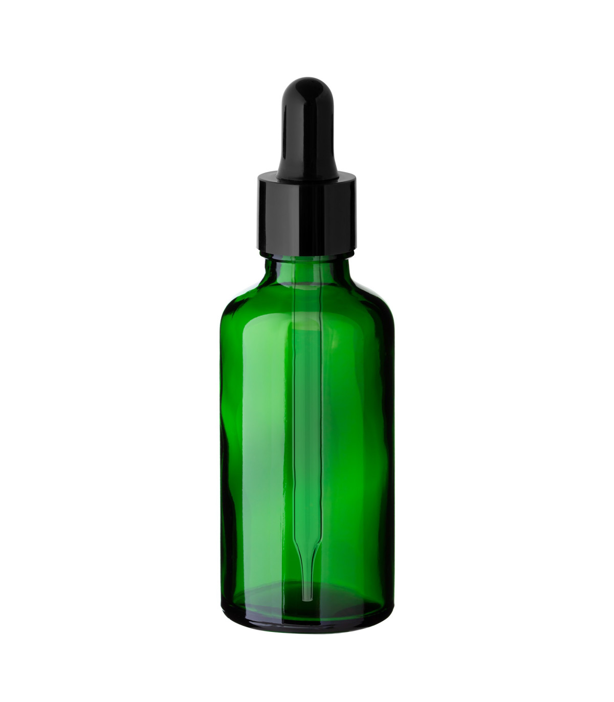 Grüne Glasflasche 50 ml mit Pipette – leere Tropfflasche für Kosmetik