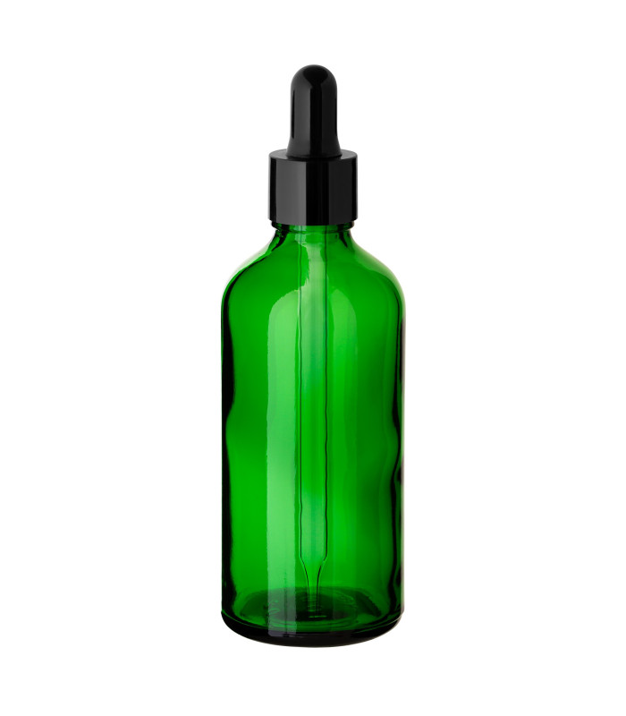 Glasflasche 100 ml grün mit Pipette – Tropfflasche, Pipettenflasche