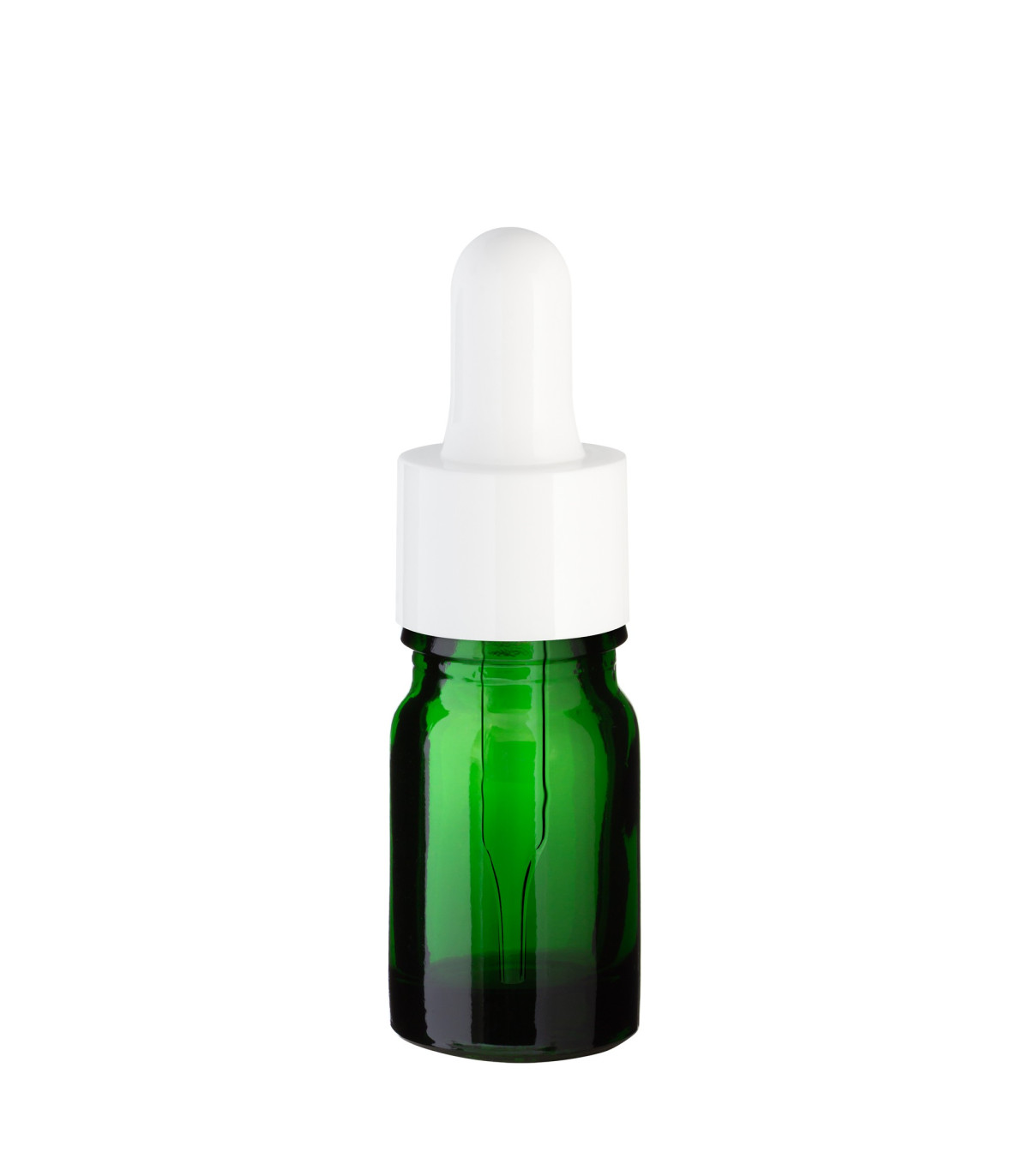 Grüne Glasflasche 5 ml mit weißer Pipette – Set für Proben | Leer