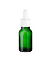 Glasflasche 15 ml grün mit weißem Tropfer [3]