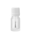 Glasflasche 5 ml klar matt mit weißem Pinsel