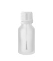 Glasflasche 15 ml klar matt mit weißem Pinsel