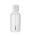 Glasflasche 30 ml klar matt mit weißem Pinsel