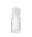 Glasflasche 5 ml klar matt mit weißem Schraubverschluss