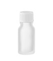 Glasflasche 10 ml klar matt mit weißem Schraubverschluss