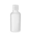 Glasflasche 30 ml klar matt mit weißem Schraubverschluss