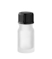 Glasflasche 5 ml klar matt mit schwarzem Schraubverschluss