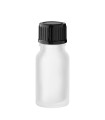 Glasflasche 10 ml klar matt mit schwarzem Schraubverschluss