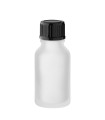 Glasflasche 15 ml klar matt mit schwarzem Schraubverschluss