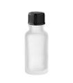 Glasflasche 20 ml klar matt mit schwarzem Schraubverschluss