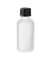 Glasflasche 30 ml klar matt mit schwarzem Schraubverschluss