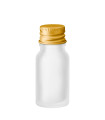 Glasflasche 10 ml klar matt mit goldenem Aluminium-Schraubverschluss