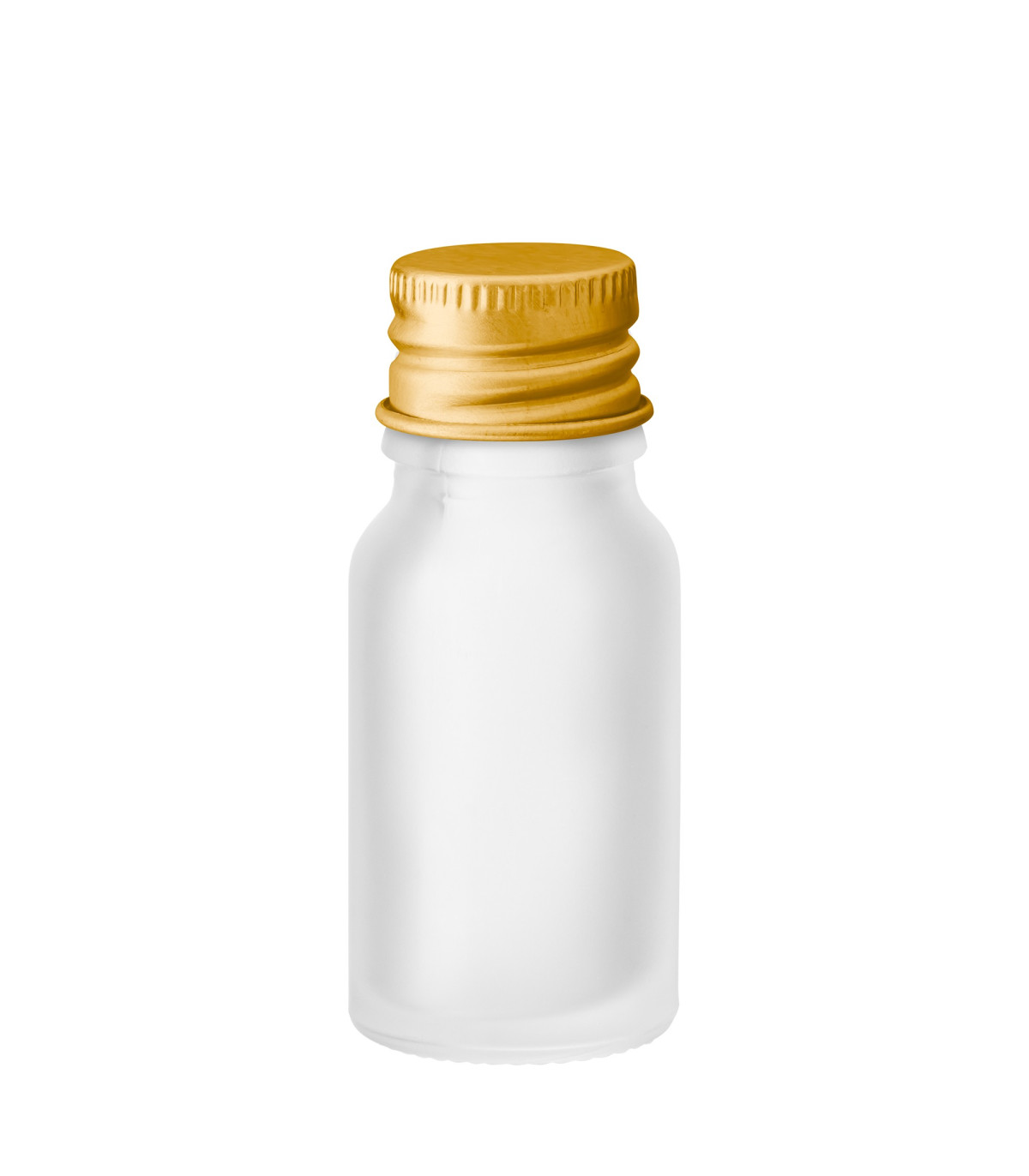 Glasflasche 10 ml klar matt mit goldfarbenem Schraubverschluss - Set