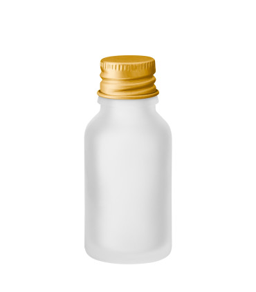 Glasflasche 15 ml klar matt goldener Schraubverschluss - Set