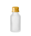 Glasflasche 15 ml klar matt mit goldenem Aluminium-Schraubverschluss