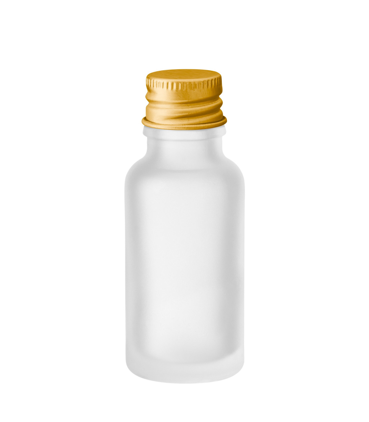 Glasflasche 20 ml klar matt goldener Alu-Schraubverschluss - Set