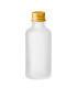 Glasflasche 50 ml klar matt mit goldenem Aluminium Schraubverschluss