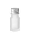 Glasflasche 5 ml klar matt mit silbernem Aluminium-Schraubverschluss